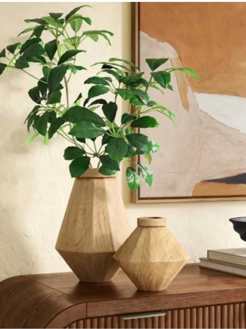 NWT Threshold Short Bleached Wood Vase 6.18 inch